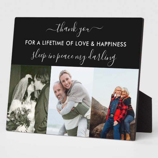 Herinnering 3 Foto Collage Black - Aangepast Fotoplaat (Zijkant)