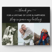 Herinnering 3 Foto Collage Zwart Op Maat Fotoplaat (Voorkant)