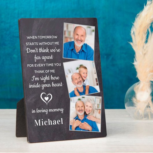 Herinnering 3 Foto Familie Loss Memorial Fotoplaat