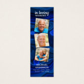 Herinnering 3 Foto Gedicht Uitvaartgebed Bladwijze Mini Visitekaartjes (Voorkant)