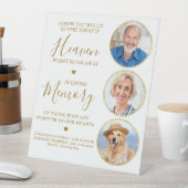Herinnering 3 Foto Gold Heaven Wedding Memorial Reclamebord Met Voetstuk (Insitu)