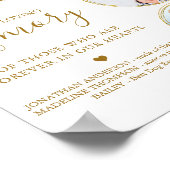 Herinnering 3 Foto Goud Hemel Trouw Herdenking Poster (Hoek)