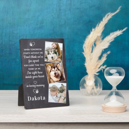 Herinnering 3 Foto Huisdier Verlies Cadeau Hond He Fotoplaat (Zijkant)