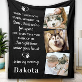 Herinnering 3 Foto Pet Loss Gift Dog Memorial Fleece Deken