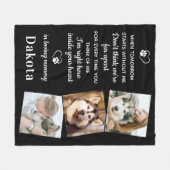 Herinnering 3 Foto Pet Loss Gift Dog Memorial Fleece Deken (Voorkant (Horizontaal))