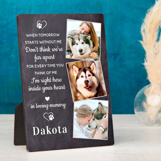 Herinnering 3 Foto Pet Loss Gift Dog Memorial Fotoplaat