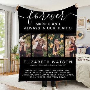 Herinnering 4 Foto Collage Voor Altijd in Onze Har Fleece Deken