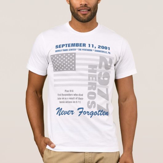 Herinnering 9/11 - dubbelzijdig t-shirt (Voorkant)