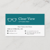 Herinnering aan afspraak bij optometrist visitekaartje (Voorkant)