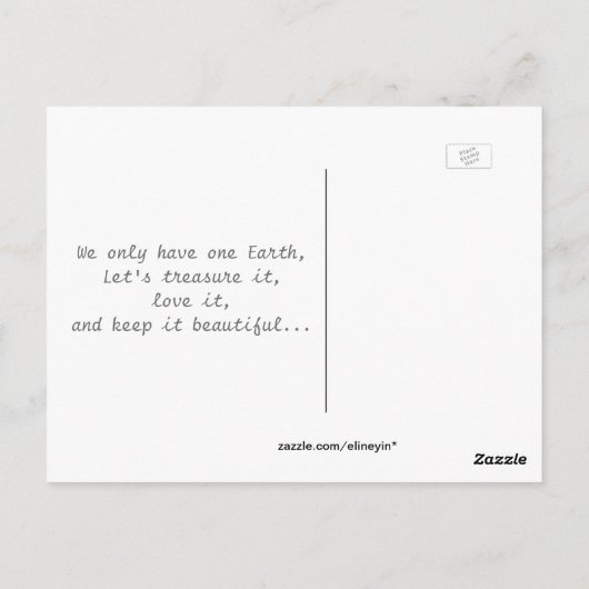 Herinnering aan Beach and Zee Earth Day Briefkaart (Achterkant)