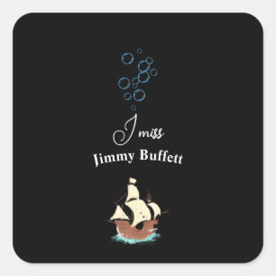 Herinnering aan de hemel Margaritaville Ik mis je Vierkante Sticker