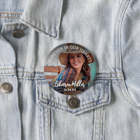 Herinnering aan Foto Button 'Forever in ons hart' (In situ)