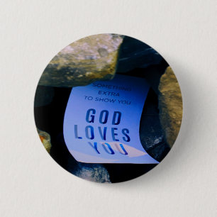 Herinnering aan God's liefde voor jou. Christelijk Ronde Button 5,7 Cm