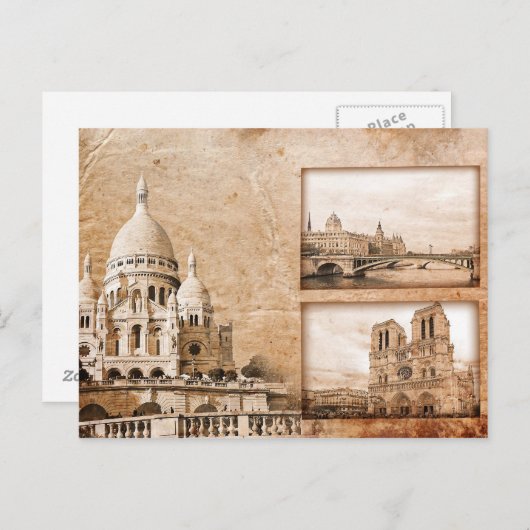  herinnering aan het Briefkaart van Parijs (Voorkant / Achterkant)