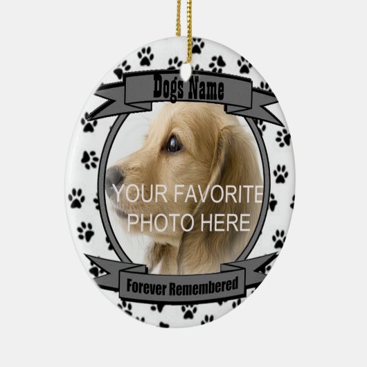 Herinnering aan je hond: nooit vergeten keramisch ornament (Rechts)