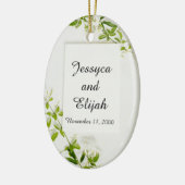 Herinnering aan jou keramiek/ovaal kerstbal trouw  keramisch ornament (Links)