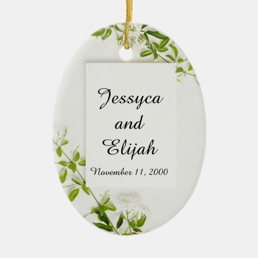 Herinnering aan jou keramiek/ovaal kerstbal trouw  keramisch ornament (Voorkant)