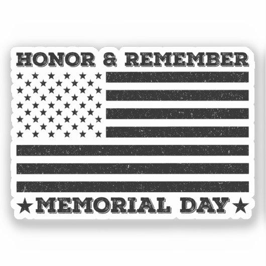 Herinnering aan Memorial Day Patriotic Design Funn Sticker (Voorkant)