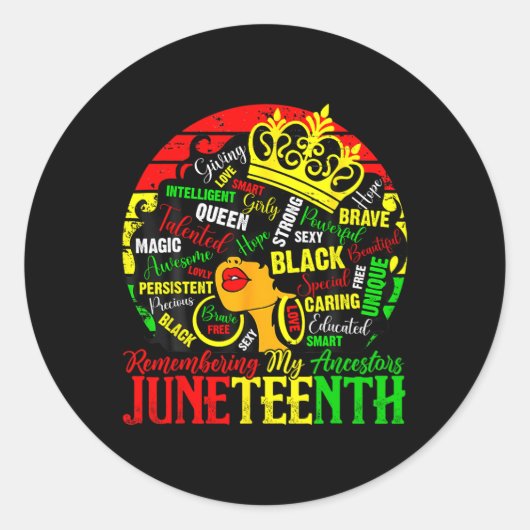 Herinnering aan mijn anker Juneteenth Celebrate Bl Ronde Sticker (Voorkant)