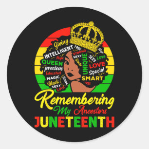 Herinnering aan mijn anker Juneteenth Celebrate Bl Ronde Sticker