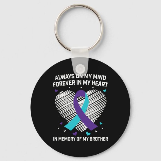 Herinnering aan mijn broer: zelfmoordbewustzijn Pr Sleutelhanger (Voorkant)