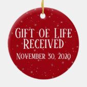 Herinnering aan mijn donortransplantatie Kerstmis Keramisch Ornament (Achterkant)