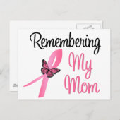 Herinnering aan mijn moeder - Borstkanker bewustzi Briefkaart (Voorkant / Achterkant)