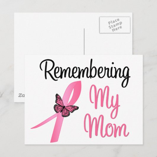 Herinnering aan mijn moeder - Borstkanker bewustzi Briefkaart (Voorkant / Achterkant)