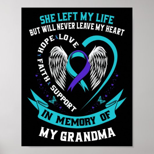 Herinnering aan mijn oma Suicide Awareness Memoria Poster (Voorkant)