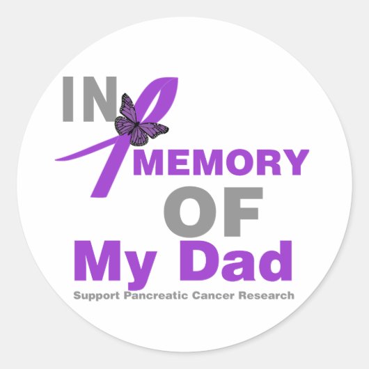 Herinnering aan mijn vader Pancreatic Cancer Ronde Sticker (Voorkant)