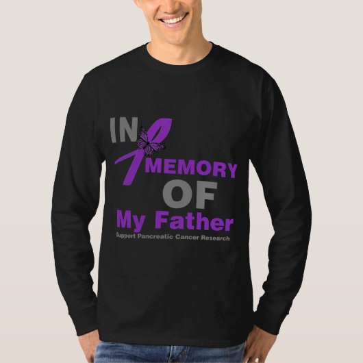 Herinnering aan mijn vader Pancreatic Cancer T-shirt (Voorkant)