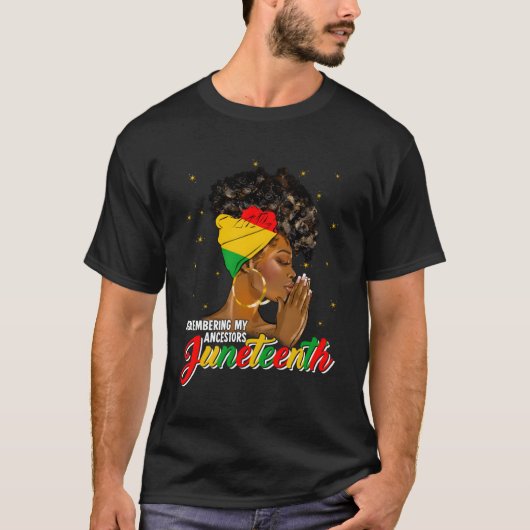 Herinnering aan mijn voorouders Junenth Black T-shirt (Voorkant)