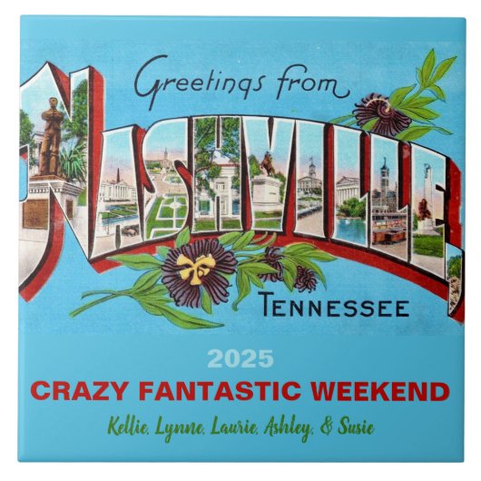 Herinnering aan Nashville Tennessee Tegeltje (Voorkant)