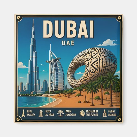🧲 Herinnering aan reis naar Dubai UAE 🏜️ Magneet (Voorkant)