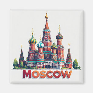 🧲 Herinnering aan reis naar Moskou Rusland 🇷🇺 Magneet