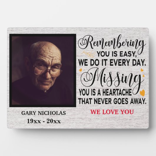 Herinnering aan uw gepersonaliseerde foto van het  fotoplaat (voorkant)