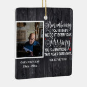Herinnering aan uw gepersonaliseerde foto van het  keramisch ornament (Rechts)