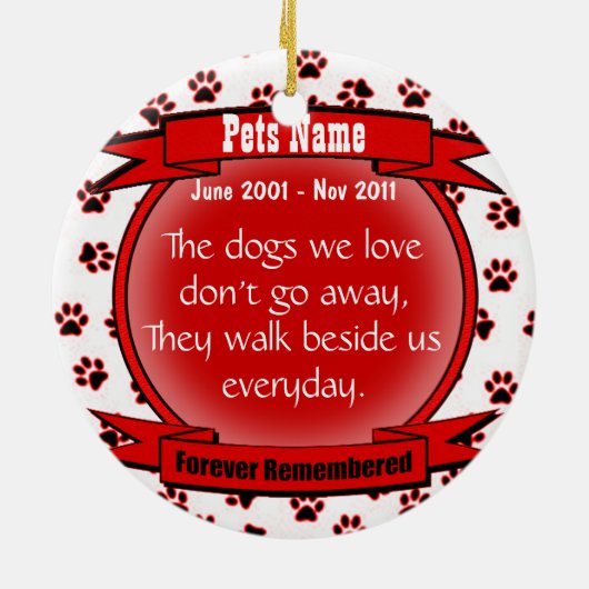 Herinnering aan uw huisvader: Herdenking ornament (Achterkant)