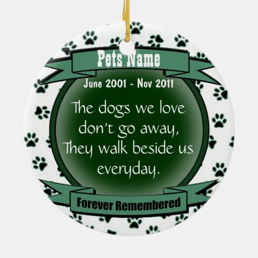 Herinnering aan uw huisvader: Herdenking ornament (Achterkant)