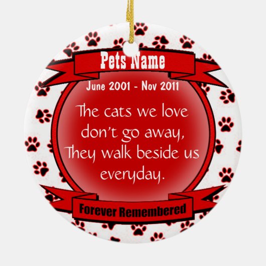 Herinnering aan uw huisvader: Herdenking ornament (Achterkant)