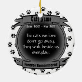 Herinnering aan uw kat - Pet Keramisch Ornament (Achterkant)