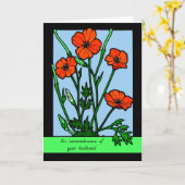 Herinnering aan uw man op Jubileum Kaart (Gele Bloem)