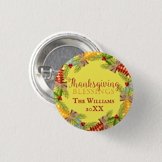 Herinnering aan uw Thanksgiving avondeten Ronde Button 3,2 Cm (Voorkant /achterkant)