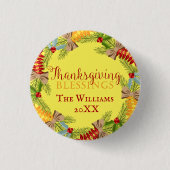Herinnering aan uw Thanksgiving avondeten Ronde Button 3,2 Cm (Voorkant)