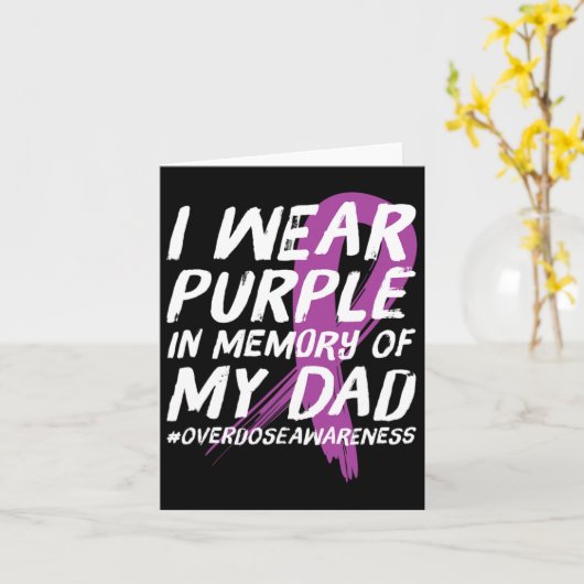 Herinnering Aan Vader Draag Paars Overdosis Bewust Kaart (Gele Bloem)