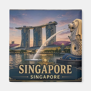 🌏 Herinnering aan vakantie in Singapore voor reiz Magneet