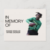 Herinnering aan Vikingen Rookie CB Khyree Jackson Briefkaart (Voorkant)