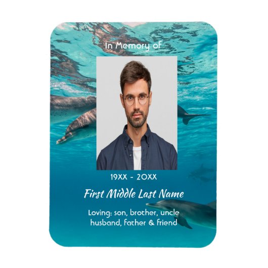 Herinnering Aandenken Dolfijnen Onderwater Oceaan Magneet (Verticaal)