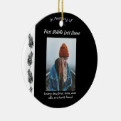 Herinnering Aandenken Veer Tribal Boho  Keramisch Ornament (Rechts)