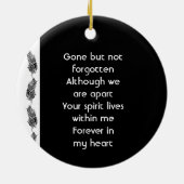 Herinnering Aandenken Veer Tribal Boho  Keramisch Ornament (Achterkant)
